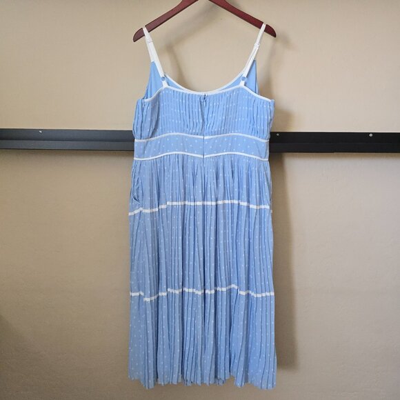 Torrid x Marilyn Monroe Blue Tiered Polka Dot Pleated Midi Dress Size 12 NWT - Picture 9 of 15
